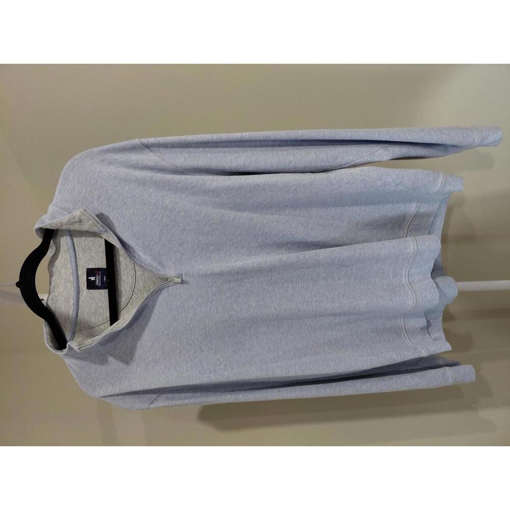 Johnnie-O Light Country Club Gray Quarter-Zip Pullover Sweatshirt Sz L